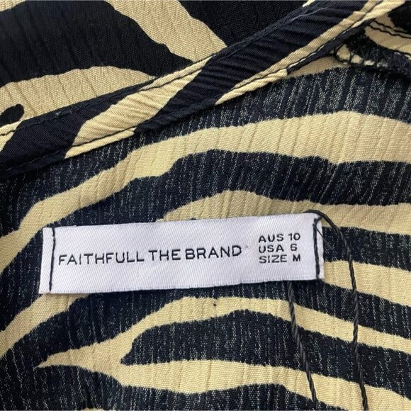 Faithfull The Brand Size 6 Ilia Dress in Pale Yellow Amaia Zebra - Picture 8 of 10